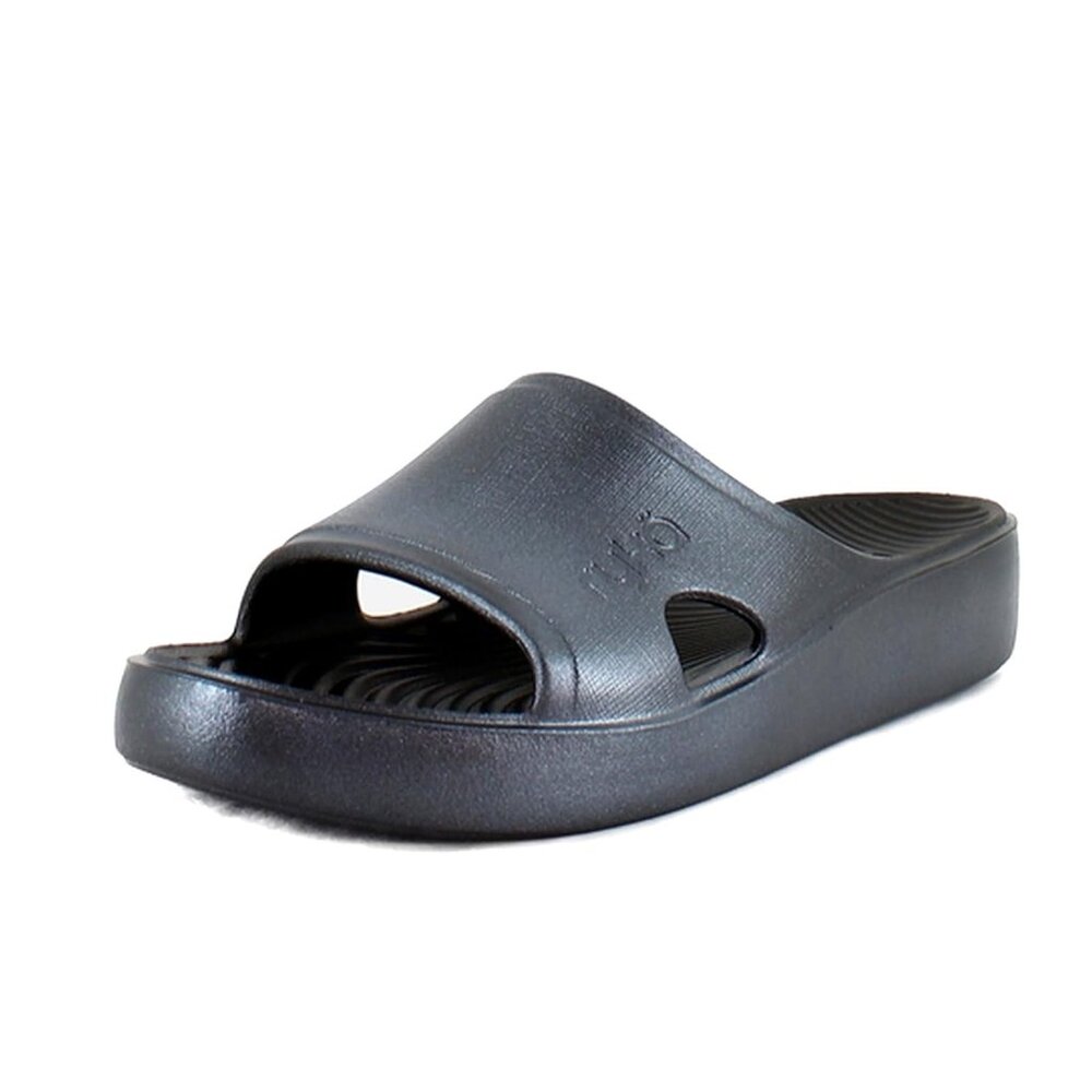 NWT Ryka Women's Soothe Slides Sandals Black Pearl Size 5 M $100 RY1864